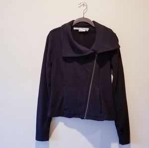 Athleta Black Asymmetrical Zip Jacket